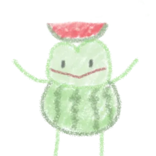 🍉 melancia, fruta, fofo, verde, comida, sobremesa telegram sticker