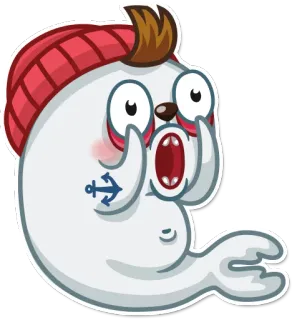 😱 segel, kartun, hewan, stiker, imut, karakter whatsapp sticker