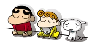 😔 Shin-chan cartoon, anime, baby, dog telegram sticker