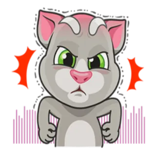 😤 Tom Cat cat, cartoon, angry, talking tom, animal telegram sticker