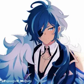🔲 Kaeya Genshin Impact @Fushiguro_Megumi アニメ, 原神, ガイア, ファンアート, キャラクター telegram sticker