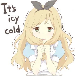 ❄️ It's icy cold. anime, garota, gelado, frio, triste, inverno telegram sticker