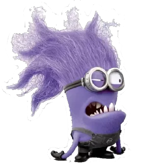 😈 Evil Minion Despicable Me 2 minion, purple, evil, cartoon, villain telegram sticker