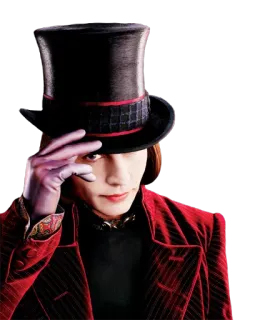 🎩 Willy Wonka Charlie and the Chocolate Factory willy wonka, charlie and the chocolate factory, hat, suit, movie, character telegram sticker