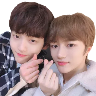 ❤️ ragazzi, coreano, selfie, cuore, amicizia, carino telegram sticker