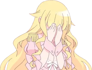 🙈 anime, ragazza, piangere, capelli biondi whatsapp sticker