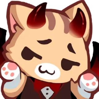 🤷‍♂️ chat, démon, autocollant, dessin animé, mignon, animal, animé telegram sticker