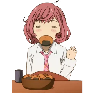 😑 Anime, Comida, Chica, Snack, Comiendo telegram sticker