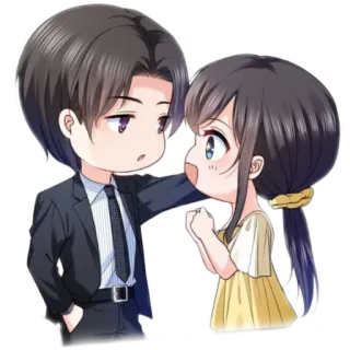 🤩 Chibi, Anime, Kreskówka, Para, Słodkie, Manga telegram sticker