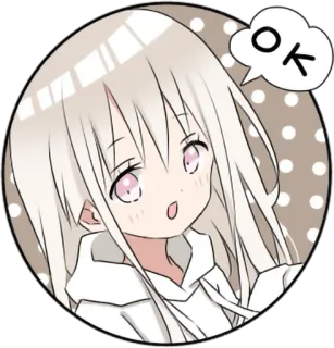 🆗 OK anime, girl, ok, speech bubble, cute telegram sticker