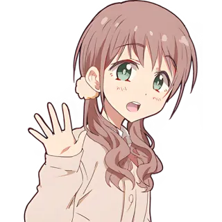 👋 อนิเมะ, ผู้หญิง, น่ารัก, ทักทาย, โบกมือ telegram sticker