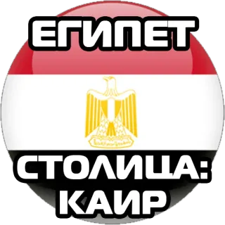 🇪🇬 ЕГИПЕТ
СТОЛИЦА:
КАИР 이집트, 카이로, 국기, 나라, 수도 telegram sticker