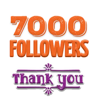 💋 7000 FOLLOWERS Thank you Seguidores, Celebración, Gracias, Logro, Redes sociales whatsapp sticker