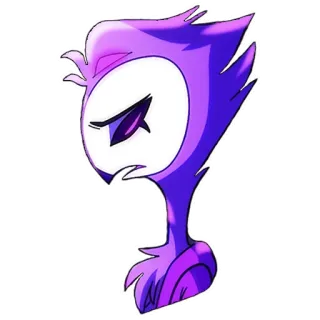 😞 Stolas Helluva Boss burung hantu, marah, kartun, Helluva Boss, iblis telegram sticker