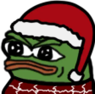 🤬 Pepe the Frog pepe, frog, meme, internet, sticker, santa hat, christmas whatsapp sticker