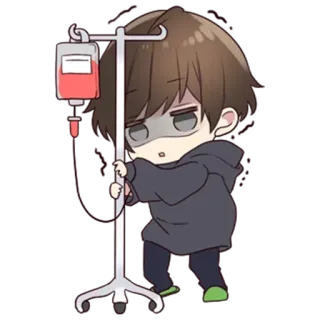 🤒 malade, hôpital, anime, dessin animé, maladie, médicament, fatigué telegram sticker