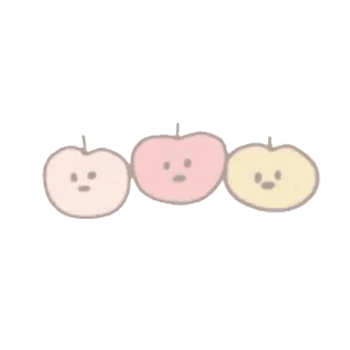 🍦 maçã, fruta, fofo, kawaii, desenho animado, adesivo telegram sticker