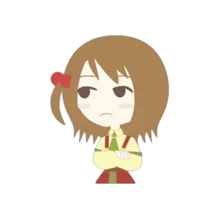 😕 Anime, Ragazza, Cartone animato, Chibi, Carino, Espressione whatsapp sticker
