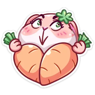 ❤️ кролик, зайчик, морковь, деньги, клевер, милый telegram sticker