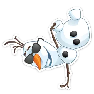 😎 Olaf Frozen Olaf, muñeco de nieve, Disney, Frozen, personaje, dibujos animados, gafas de sol whatsapp sticker
