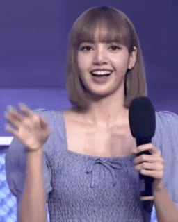 🏵 Lisa K-pop, cantante, donna, Lisa, Blackpink, celebrità, microfono telegram sticker