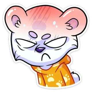 😡 zwierzę, niedźwiedź, kreskówka, zły, sfrustrowany telegram sticker