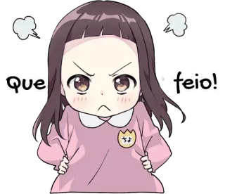 😤 Que feio! Anime, Mädchen, wütend, frustriert, Cartoon, niedlich whatsapp sticker