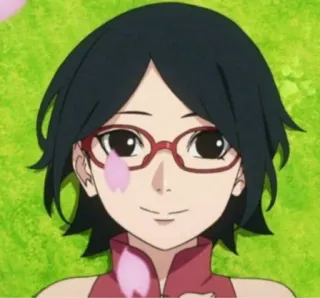🌌 Sarada Uchiha Naruto anime, cartoon, sarada uchiha, naruto, character, uchiha, smiling, female telegram sticker