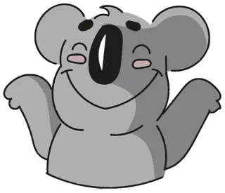 👐 koala, dessin animé, animal, mignon, joyeux, amical whatsapp sticker