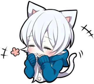 ☺️ kot, chibi, anime, kawaii, słodki, kreskówka telegram sticker