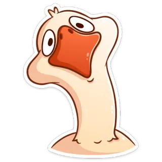 🥺 ganso, desenho animado, animal, engraçado, emoji, sticker telegram sticker