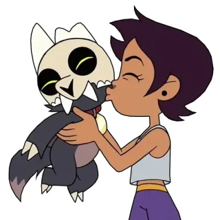 😘 King The Owl House kartun, animasi, karakter, persahabatan, imut, cium, peluk, The Owl House telegram sticker