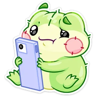 🤨 słodkie, kreskówka, zwierzę, naklejka, kawaii, uroczy, telefon, chomik telegram sticker