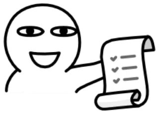 😀 Checkliste, Liste, Strichmännchen, Zeichnung, Agenda, Organisation telegram sticker