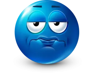 😐 Emoji, Azul, Aburrido, Estado de ánimo, Expresión whatsapp sticker