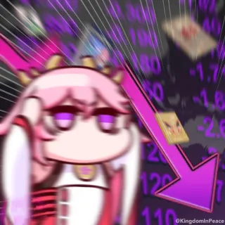 📈 @KingdominPeace Meme, Azioni, Freccia giù, Perdita finanziaria telegram sticker