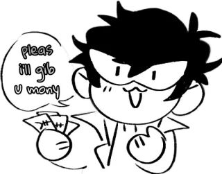 💴 pleas i'll gib u mony Dibujo animado, Mendigar, Dinero, Ilustración, Divertido, Suplicando telegram sticker