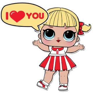 💑 I <3 YOU doll, love, heart, cartoon telegram sticker