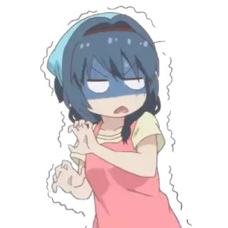 😱 anime, cartoon, girl, angry, expression, frustrated telegram sticker