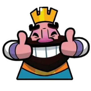 👍 King Clash Royale Clash Royale, Король, Палец вверх, Эмодзи, Видеоигра telegram sticker