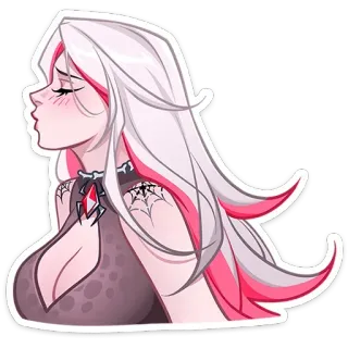 😘 аниме, мультфильм, паук, готика, паутина, волосы telegram sticker