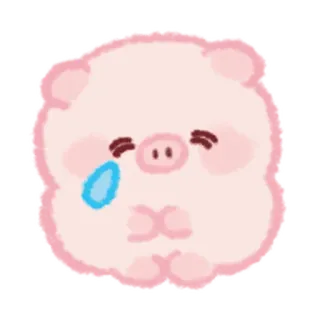 🖤 돼지, 귀여운, 동물, 울음, 슬픈, 스티커 telegram sticker