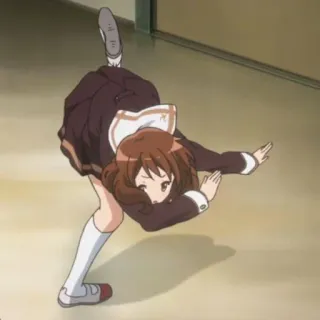🖕 Anime, Garota, Dab, Dança, Uniforme escolar, Engraçado, Personagem, Pose whatsapp sticker