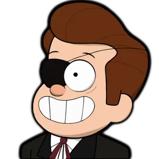 😁 Stanford Pines Gravity Falls stanford pines, gravity falls, cartoon character, animated, one-eyed, scientist telegram sticker
