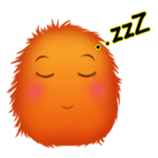 😴 zzz dormire, zzz, carino, soffice, arancione telegram sticker