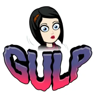 😳 GULP ごくり, bitmoji, 漫画, 感嘆, 不安, 心配, アバター telegram sticker