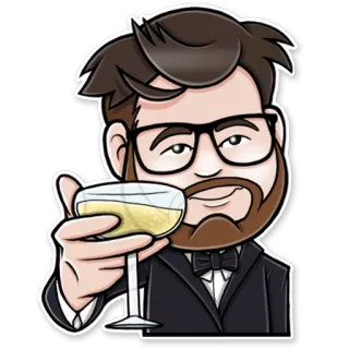 🍷 мужчина, тост, праздник, выпивка, алкоголь, вечеринка, официальная одежда telegram sticker