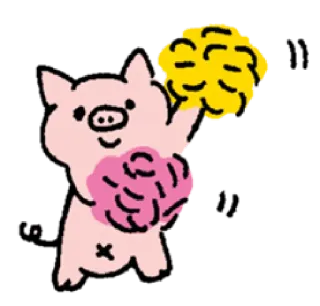 🤩 cerdo, cerebro, anatomía, lindo, gracioso, dibujos animados, animal telegram sticker