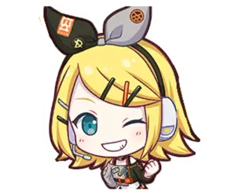 🌟 Rin Kagamine Anime, Vocaloid, Chibi, Kawaii, Desenho animado, Personagem, Fofo whatsapp sticker
