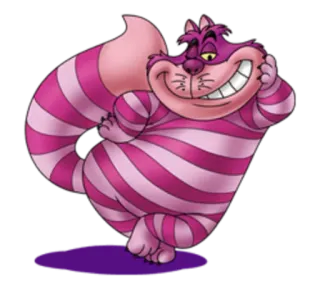 😏 Cheshire Cat Alice in Wonderland 고양이, 미소, 만화, 동물, 체셔 고양이, 이상한 나라의 앨리스 telegram sticker